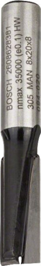 Bosch 8 mm Notfres for Tre - Standard Rutertupp, 51 mm Lengde