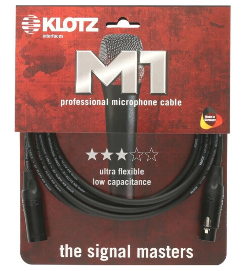 Klotz M1 Professional Microphone Cable Sort Klotz Xlr 10m