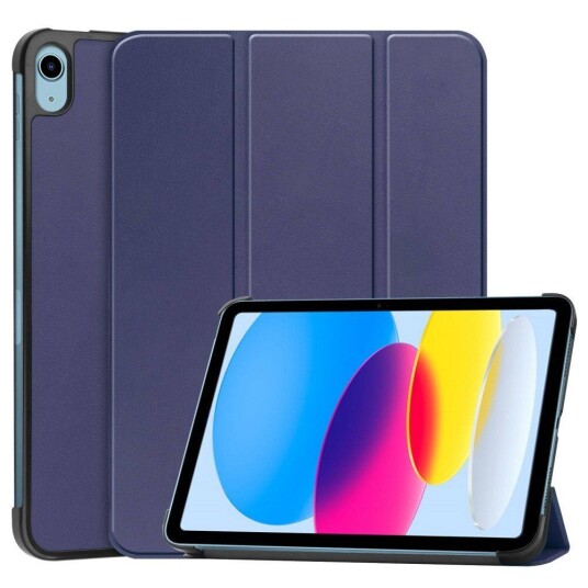 INCOVER Apple iPad 10.9" (2022) Kunstskinn Flip Deksel m Stativ - Blå