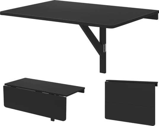 Vegghengt sammenleggbart bord Plassbesparende Kjøkkenbord Sammenleggbart Veggbord 80 x 60 cm Sort Vegghengt sammenleggbart bord Plassbesparende Kjøkkenbord Sammenleggbart Veggbord 80 x 60 cm Sort