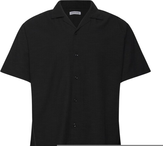 Jack & Jones Jjalfredo Slub Resort Shirt Ss   Black   XXL