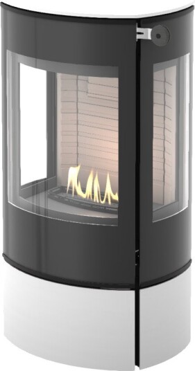 Caro 90 hvit frittstående biopeis med sideglass og glassdør Caro 90 hvit frittstående biopeis med sideglass og glassdør