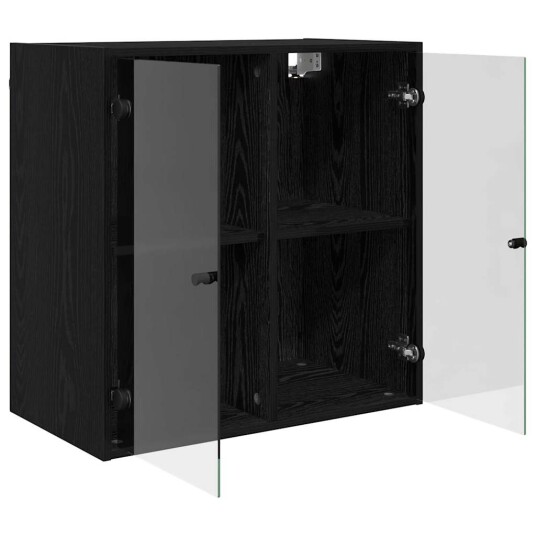 Veggskap Veggmontert Svart Eik 68 x 37 x 68,5 cm Konstruert tre