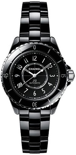 Chanel Dameklokke H5696 J12 Sort/Keramik Ø33 mm