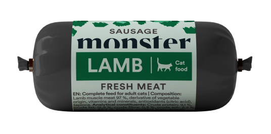 Monster Pet Food Kattepølse Lam 80 g Våtmat til Katter