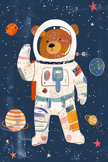 Namly Design Plakat Kosmisk Bjørn POSTERRWLNWJ