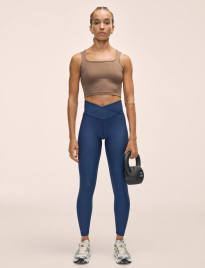 Casall Overlap High Waist Tights - Blue - 44
