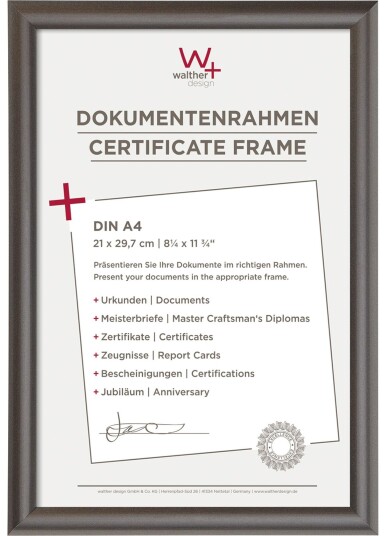 Walther Trendstyle KP130D DIN A4 bilderamme 21x29,7 stÃ¥lharpiks