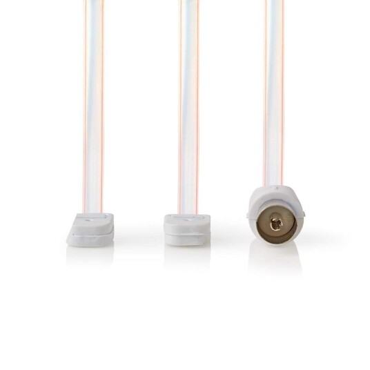 Nedis Coax Cable IEC coax Han Nikkel Belagt 50 Ohm Unshielded 1.90 M Flatt PVC Hvit Konvolutt