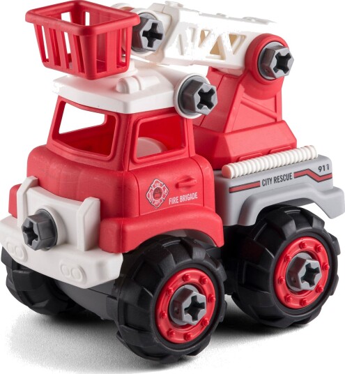Speed Car Byggesett Brannbil Med Stige Batteridrevet Fra 3  År