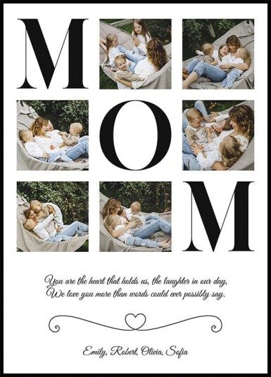 Mom Photo Collage Personalized Plakat Plakat / 21x30cm