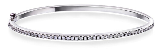 Pan Jewelry Armring i 925 rhodinert sølv med zirkonia