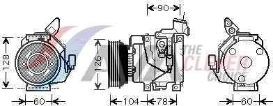 AVA COOLING SYSTEMS TOAK437 AC-kompressor