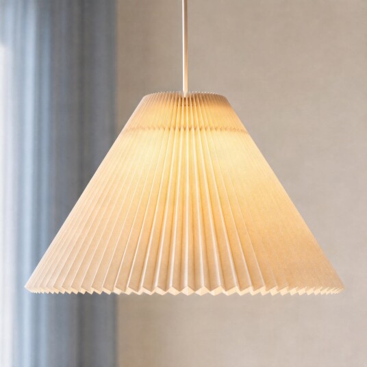 Percy hengelampe, beige, Ø 42 cm, lin – Nola - Stue - Moderne - Stoff / Tekstil - Med en lyskilde