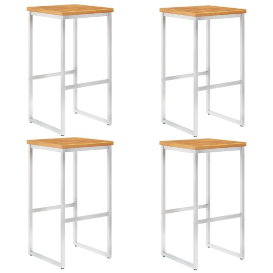 vidaXL Barkrakker 4 stk heltre akasie og rustfritt stål vidaXL Barkrakker 4 stk heltre akasie og rustfritt stål