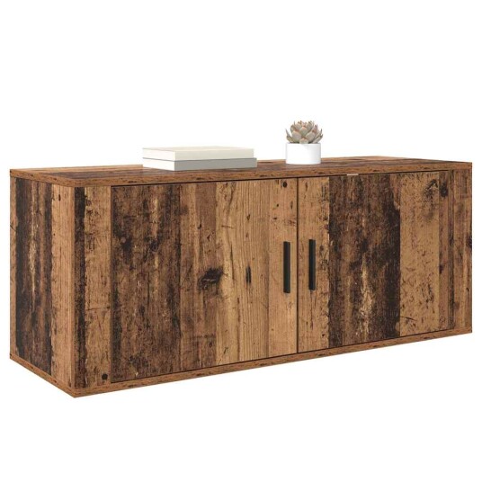 Vegghengt TV hylle Gamle tre 100 x 34,5 x 40 cm Konstruert tre Vegghengt TV hylle Gamle tre 100 x 34,5 x 40 cm Konstruert tre