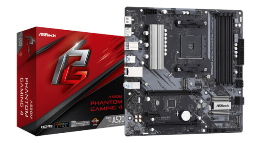ASRock A520M Phantom Gaming 4 - AMD A520 - AMD AM4 socket - DDR4 RAM - Micro-ATX ASRock A520M Phantom Gaming 4 - AMD A520 - AMD AM4 socket - DDR4 RAM - Micro-ATX
