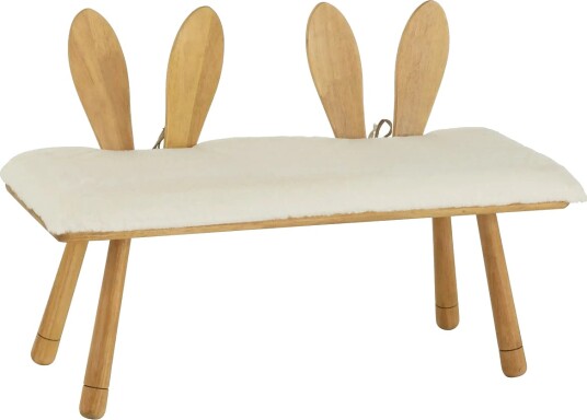 J Line Chair Child Ear Bunny 2 People Wood Natural   ONE SIZE