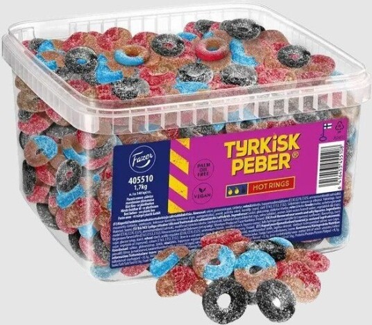 Fazer Turkish Pepper Hot Rings Løsv Up 1,7 Kg Fazer Turkish Pepper Hot Rings Løsv Up 1,7 Kg