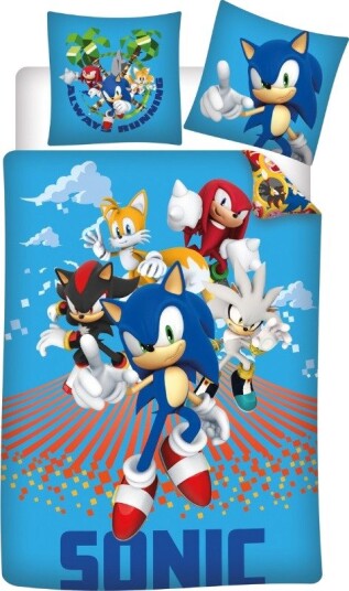 Sonic The Hedgehog Sengesett I Bomull 140x200cm