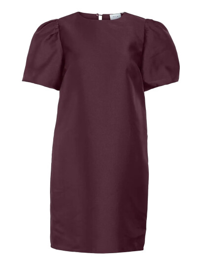 Vila Vishina 2/4 O-Neck Short Dress/Pty/Ka - Burgundy - 34