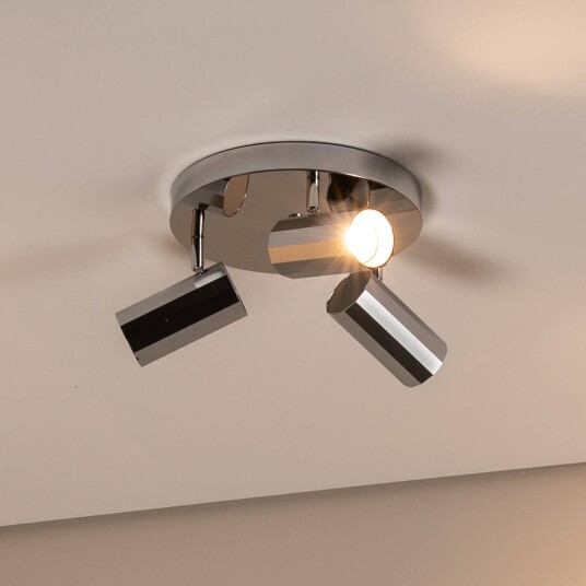 Lucea Oktano downlight kromfarget Ø 35 cm 3 lyskilder metall