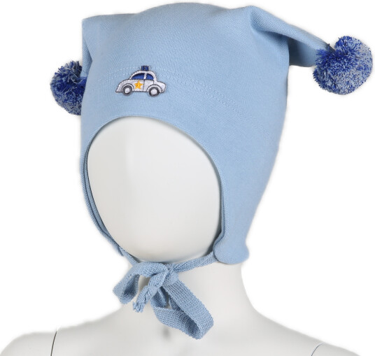 Kivat Knytelue Med Politibil Light Blue 0 (6 12mnd)