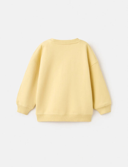 Mango Printed Embroidered Sweatshirt Yellow 3 4