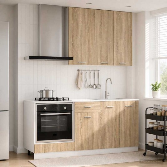 vidaXL Kjøkken enhet LYON 5 pcs Sonoma eik Konstruert tre vidaXL Kjøkken enhet LYON 5 pcs Sonoma eik Konstruert tre