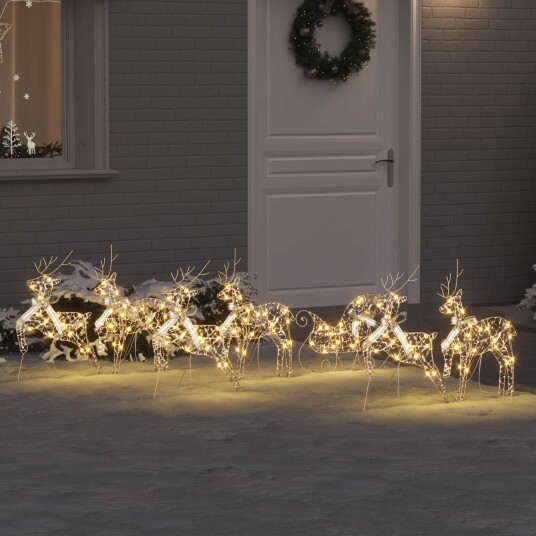 LED Reinsdyr med 40 LED 7 pcs Gull PET