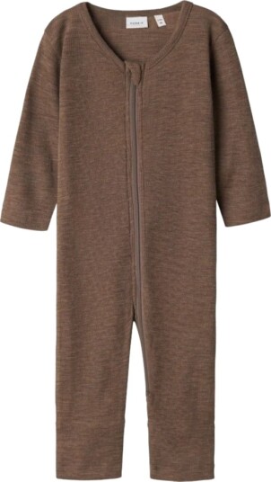 Name It Heldress i Ull og Silke Rib Wossa Walnut