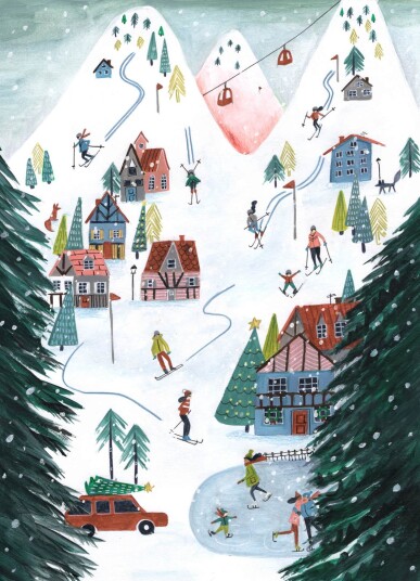 Plakat Vinterlandsby Motiv