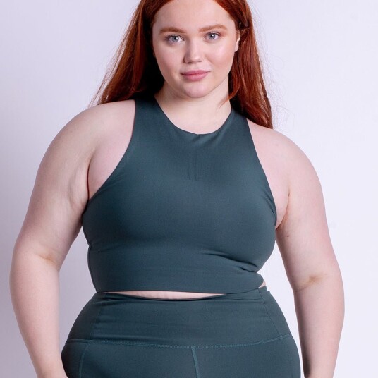 Girlfriend Collective Dylan Crop Top Farge: Moss Størrelse: S Kvinner