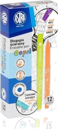 Astra Erasable Pen Oops! Blå Boks (12 Stk) Astra Erasable Pen Oops! Blå Boks (12 Stk)