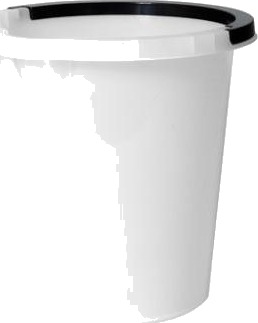 Spand 5 Ltr Rund Med Hank Hvid,5 Stk/Krt