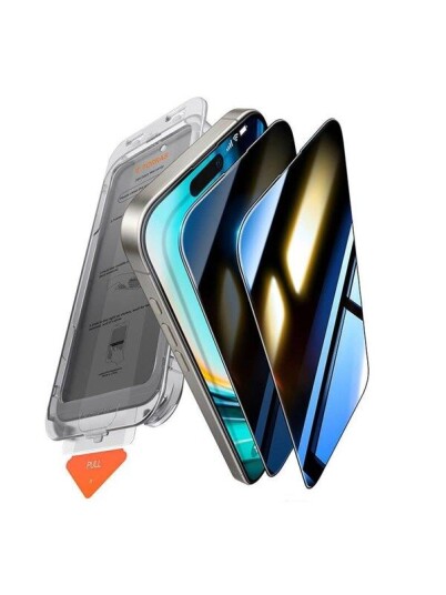 Torras Privacy Glass med Monteringsramme til iPhone 16 Pro Max Torras Privacy Glass med Monteringsramme til iPhone 16 Pro Max