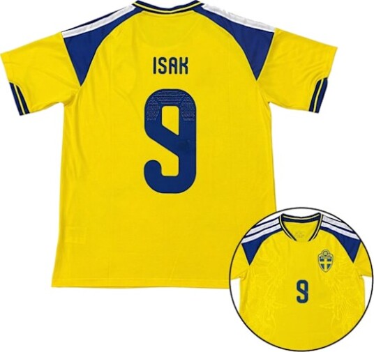 2026 VM Sverige landslag hjemmedrakt voksen nr. 9 Isak kun t skjorte M