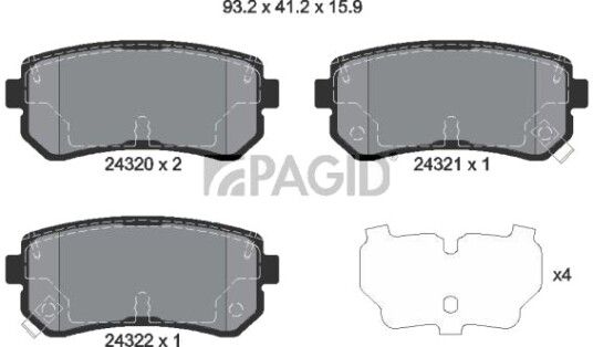 PAGID T1592N Bremseklosser PAGID T1592N Bremseklosser