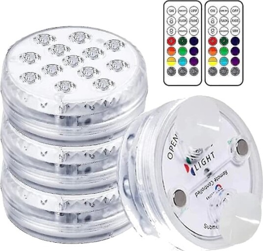 Undervannslys LED undervannslys bassengbelysning magnetisk vanntett lampe med fjernkontroll IP68 13 LED lys fargeskiftende LED