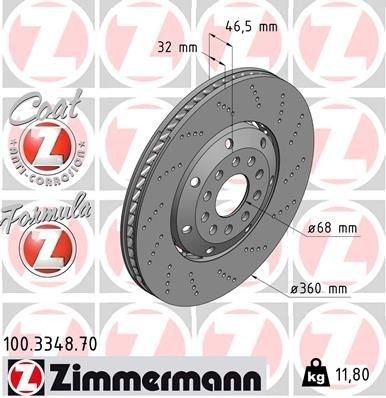 ZIMMERMANN 100.3348.70 Bremseskive