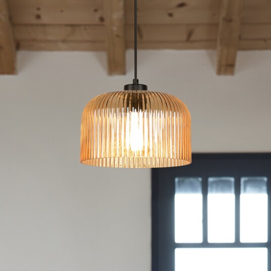 Hengelampe COREP Luigi dimmbar Brun / Rust Stue Glass Moderne 15.5 Brun / Rust