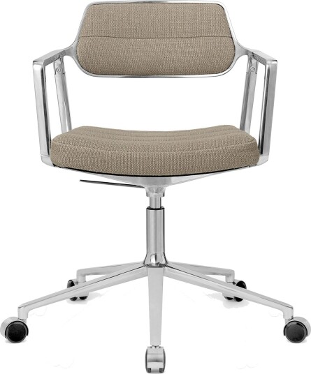 Vipp 453+ Svingstol Med Hjul Polert Aluminium / Dark Sand Vipp 453+ Svingstol Med Hjul Polert Aluminium / Dark Sand