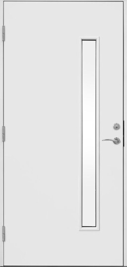Solid Dørsett funkis ytterdør gl 100x210 v hvit klart glass side ncs s0502 y