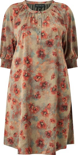 NO. 1 BY OX   Kjole Raglan Dress 1/2 Sleeves w Smock Cuffs   Flerfarget