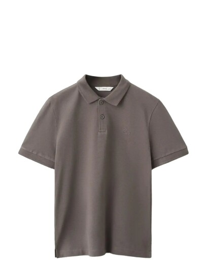 Mango Cotton Polo Shirt Brown 5 6