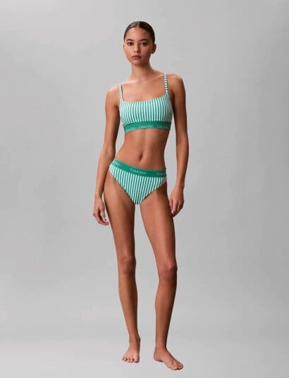 Calvin Klein Square Neck Bralette   Green   M