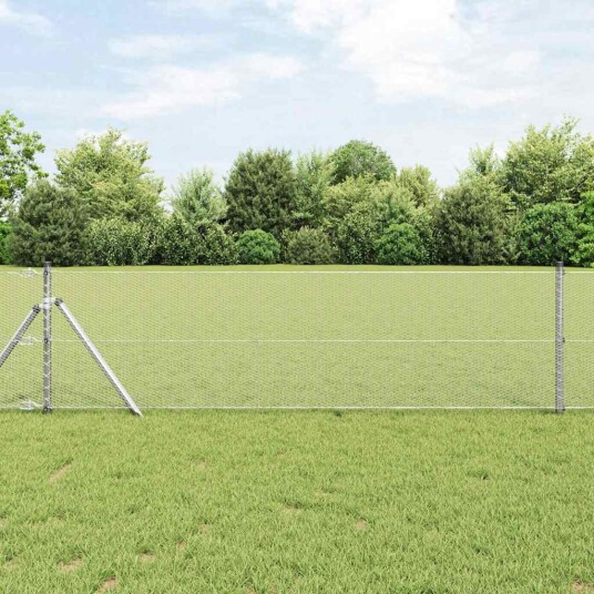 Gjerde med innlegg. sølv 0.6 x 10 m PVC belagt stål