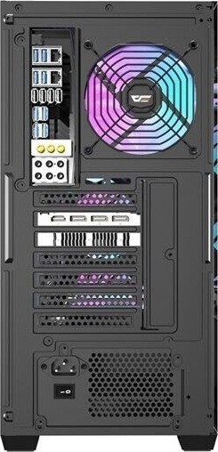 Darkflash DS900WD Kabinett med 4 Vifter og Panoramavindu Svart