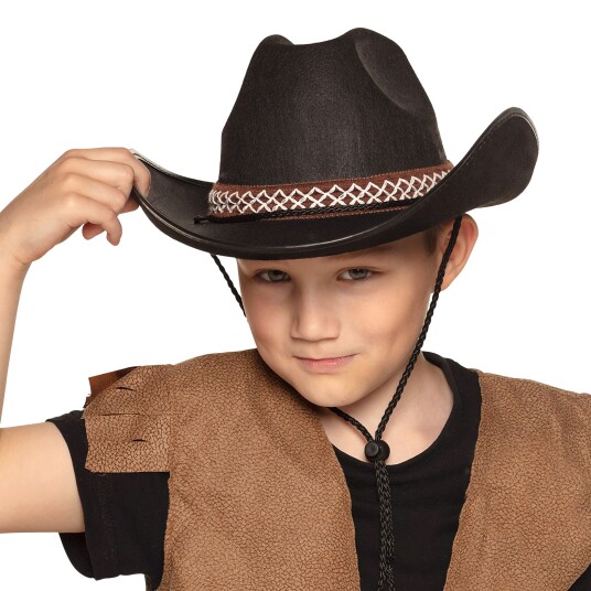 Boland Party Partners Cowboyhatt Svart for Barn One size 54369