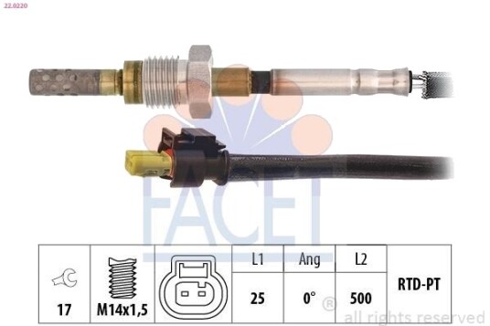Sensor eksostemperatur FACET 22.0220